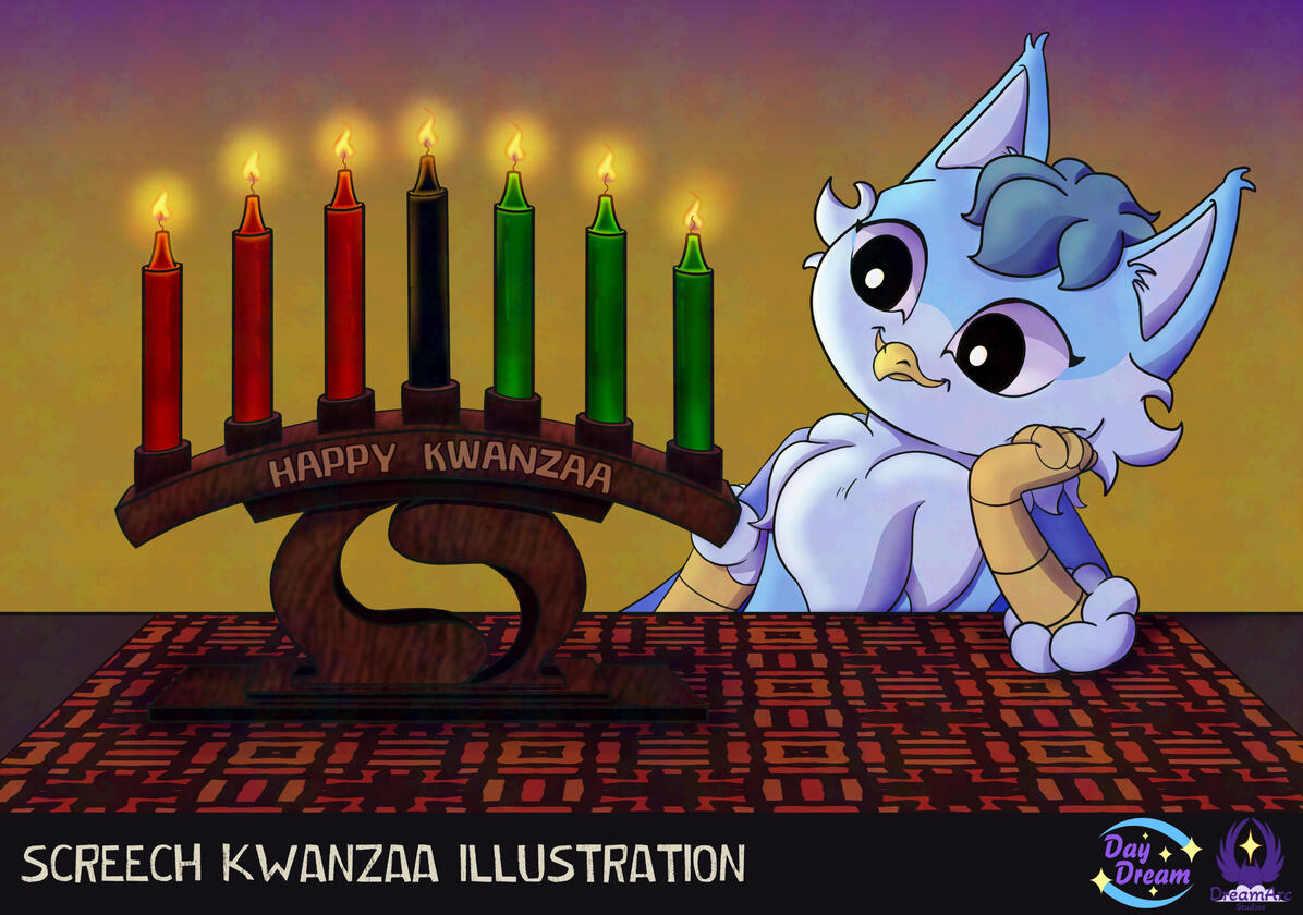 DayDream Shorts Marketing Illustration: Screech Kwanzaa